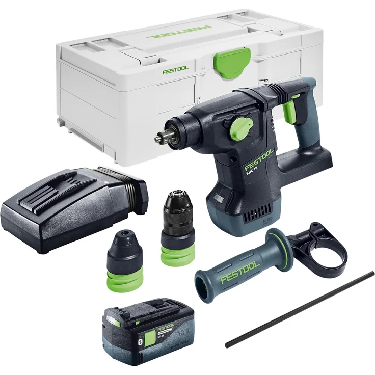 Festool KHC 18 EB-Basic, Akku Kombihammer 18 V mit 2,6 J Schlagenergie, SDS-Plus, inkl. 1x 5,0 Ah Akku, Ladegerät und Systainer