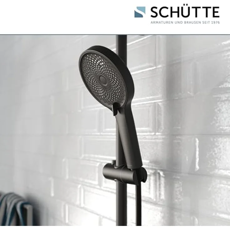 Schütte Handbrause 'Samoa Rain', mattschwarz, Ø 13 cm, 3 Strahlarten, Antikalk-Noppen, 50 % Wassersparend – Bild 6