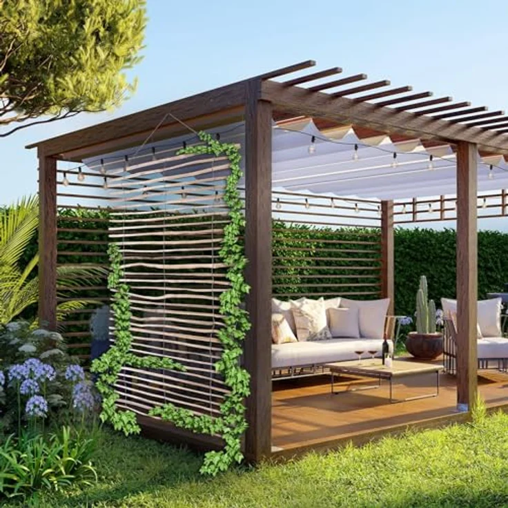 BooGardi Rankhilfe Haselnuss mit Draht · 2 Größen zur Wahl · 50x200 cm Abstand 3-5cm · Rankgitter Sichtschutz · Wandspalier ideal für Balkon, Garten und Terrasse · Kletterhilfe – Bild 3