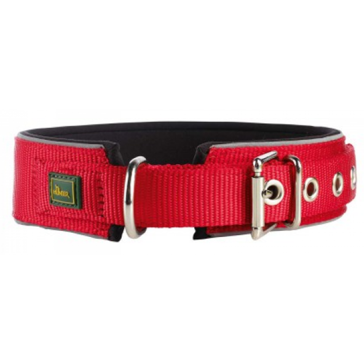 Hunter Hunde-Halsband Neopren Reflect rot-schwarz L