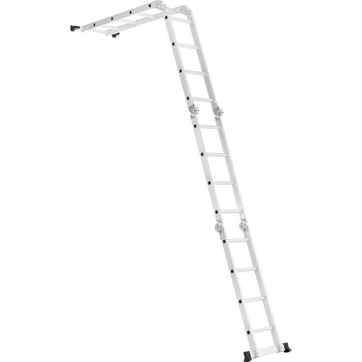 Juskys Aluminium Multifunktionsleiter 3x4 Stufen - 3,6 m Länge klappbar – Leiter 4-teilig bis 150 kg - Gelenkleiter Klappleiter Stehleiter Aluleiter – Bild 8