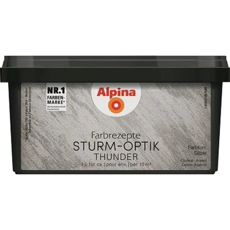 Alpina Effektfarbe Farbrezepte STURM-OPTIK silber 1 L