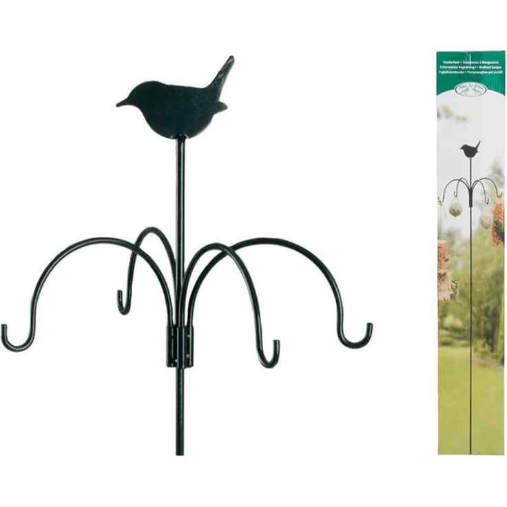 Esschert Design Vogelhaken, Futterhaken mit 4 Haken für Futterbälle, Futterkugeln, im Boden zu befestigen, ca. 149 cm hoch – Bild 3