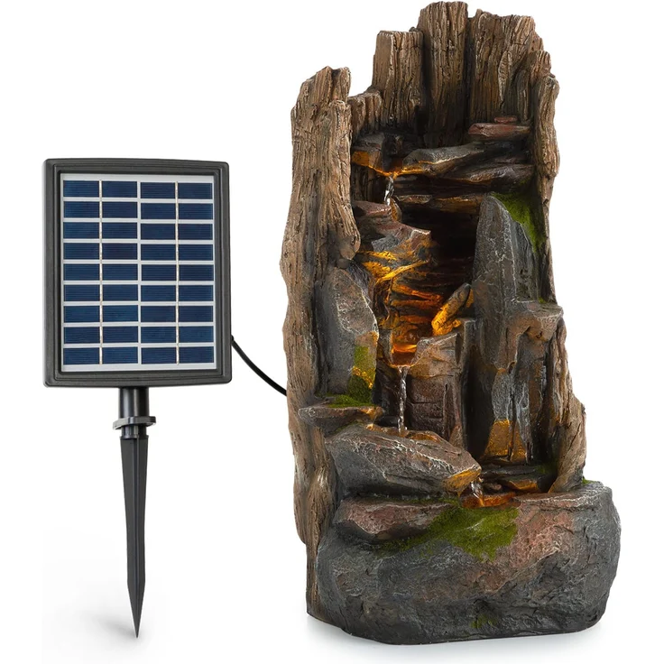 Mystic Tree Solarbrunnen LED-Beleuchtung Polyresin Braun – Bild 1