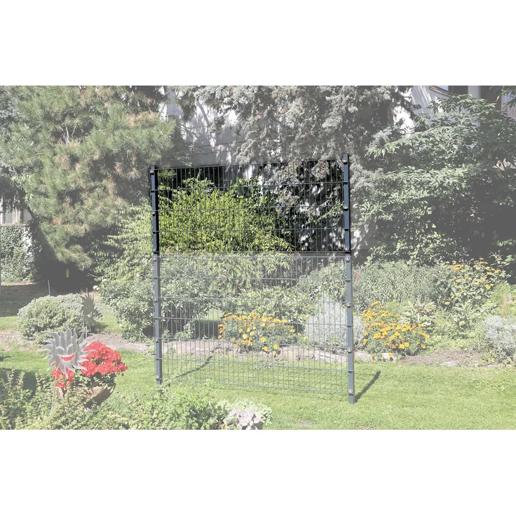 Alberts Zaunerhöhung Erhard | zur einfachen Erhöhung eines vorhandenen Doppelstabmattenzaunes | grün | Höhe 800 mm | für Pfosten 60 x 40 mm 
(672690) – Bild 2