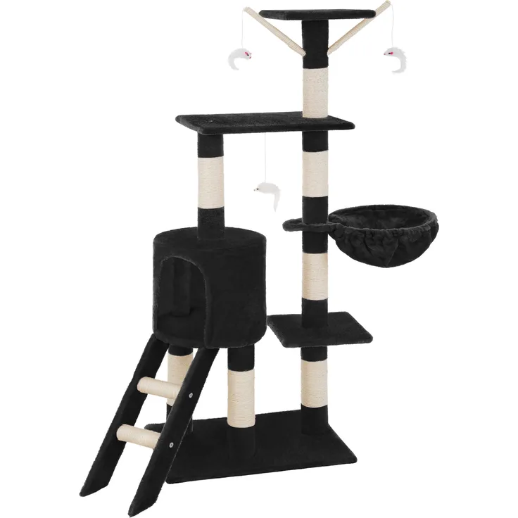 tectake Kratzbaum Dominik 144cm - schwarz