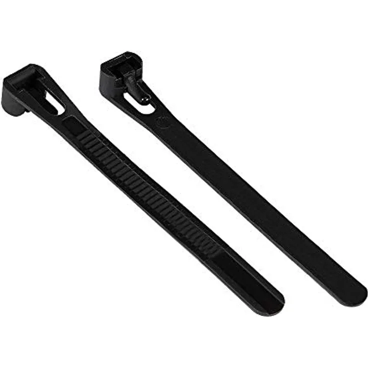 Wiederverwendbarer Kabelbinder 300 mm x 7,4 mm, schwarz, UV-resistent, -40 °C bis +85 °C, 100 Stück,