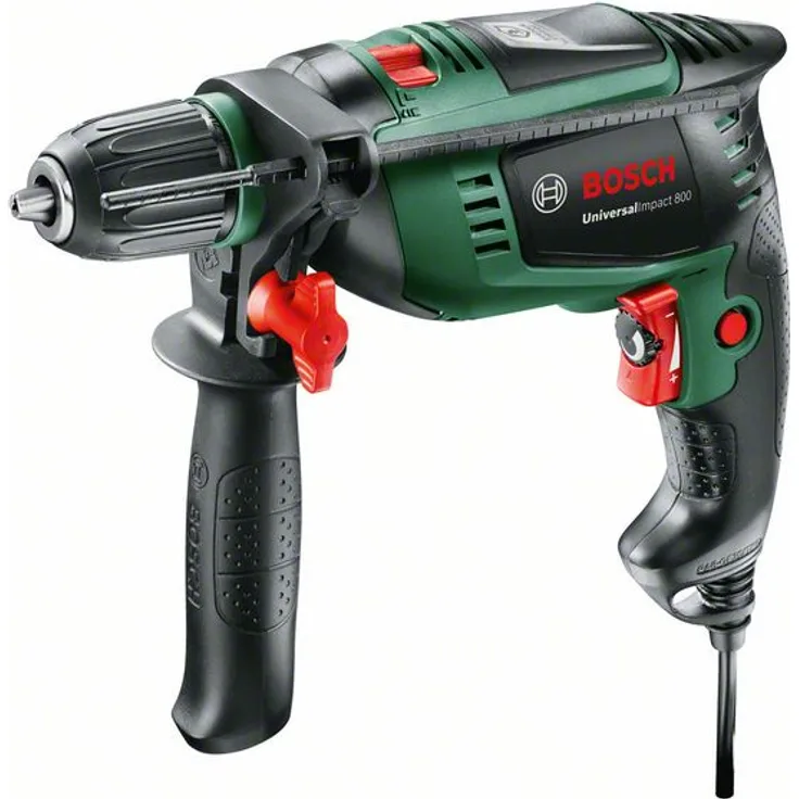 Bosch Schlagbohrmaschine UniversalImpact 800, 0603131100 - 800 Watt, 3.000 U-min, 46.500 Schläge-min, Zusatzhandgriff, Tiefenanschlag, Transportkoffer