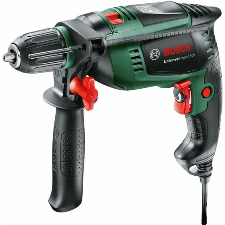 Bosch Schlagbohrmaschine UniversalImpact 800, 0603131100 - 800 Watt, 3.000 U-min, 46.500 Schläge-min, Zusatzhandgriff, Tiefenanschlag, Transportkoffer – Bild 1