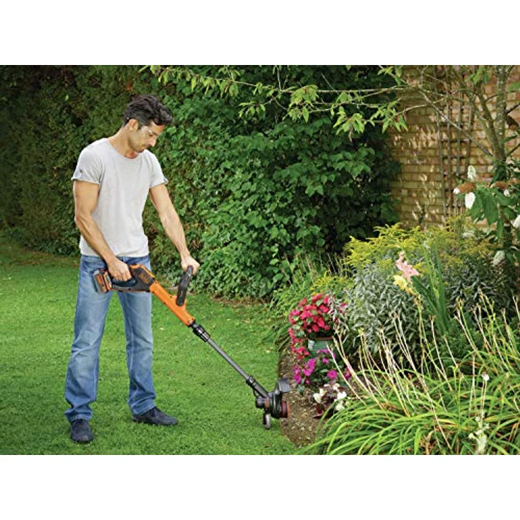 Black+Decker Akku-Rasentrimmer Powercommand EasyFeed, 18V 4,0Ah, inkl. Akku und Ladegerät, 30 cm Schnittbreite, für größere Flächen STC1840EPC – Bild 5