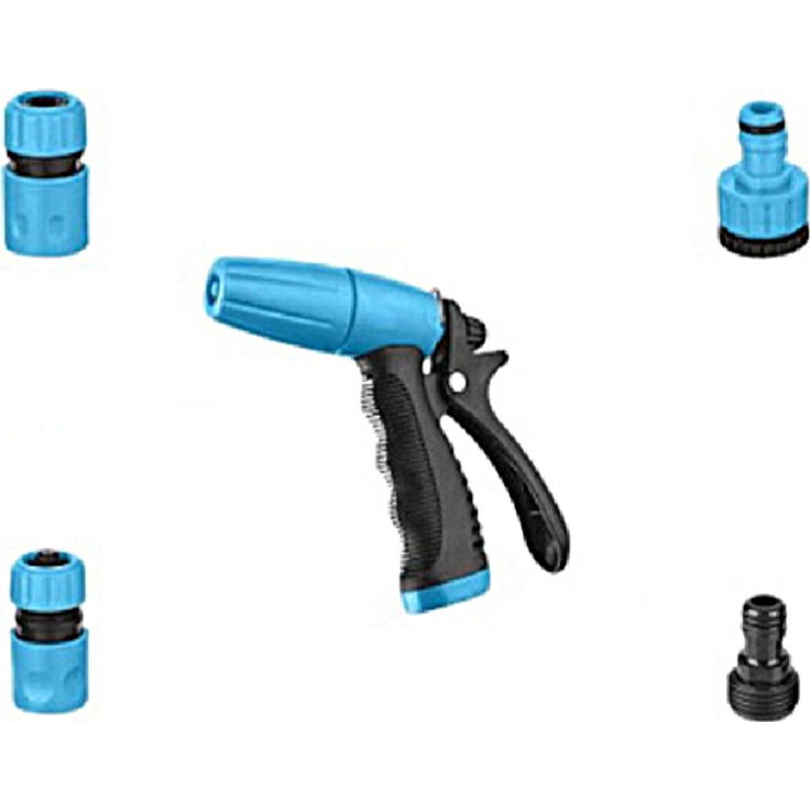 Bewässerungsset 5tlg Spritzpistole Schlauchkupplungen 1x mit Wasserstop 1-2-'-'