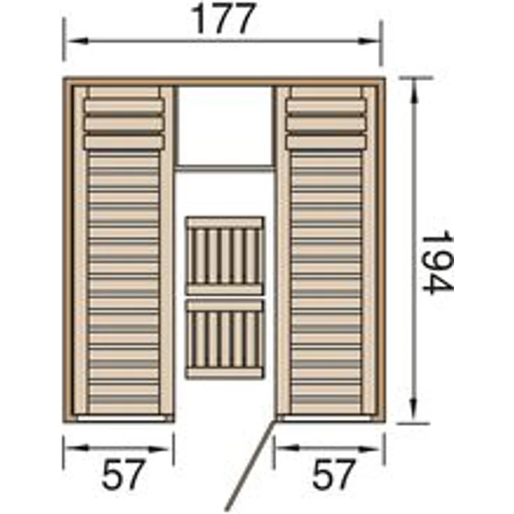 WEKA Elementsauna KAARINA 2, 177x194x199 cm, naturbelassen – Bild 2