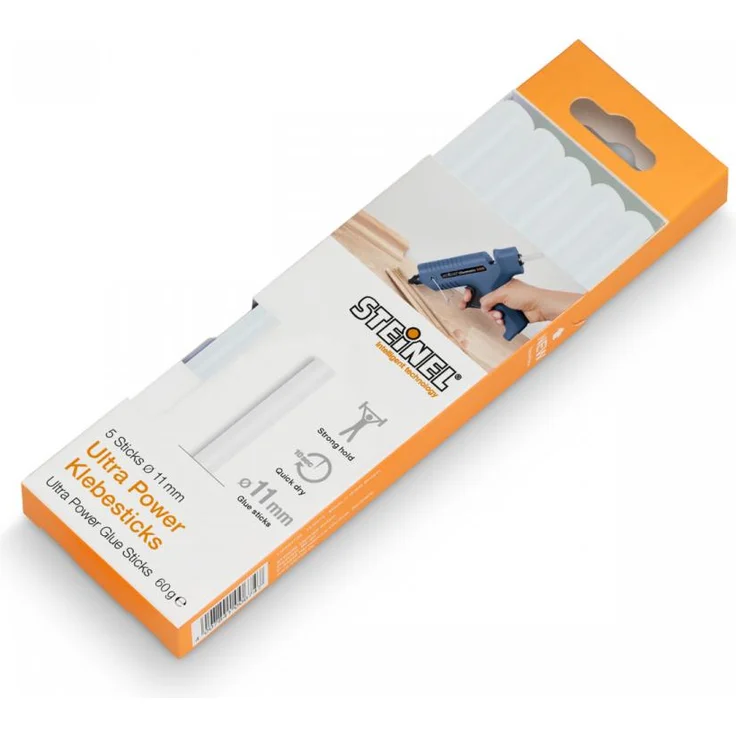 Steinel Klebesticks Ultra Power 11 mm, 5 Stück, 60 g, Heißklebesticks transparent – Bild 1