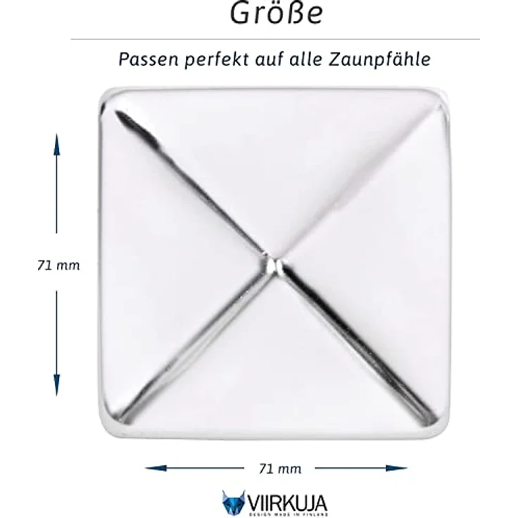 Pfostenkappen 9x9 Cm 10 Stück 90x90 Mm Edelstahl Zaunpfosten-Zaunpfosten Metall: 71X71Mm – Bild 4