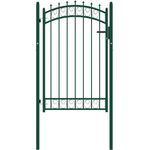 Zauntor mit Spitzen Stahl 100x150 cm Grün 9746