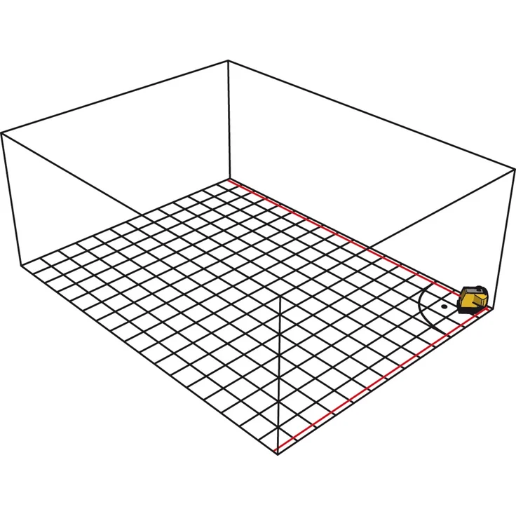 STABILA Bodenlinien-Laser FLS 90, exakter 90-Grad-Winkel am Boden, Reichweite Laserlinie 15 m, Schutzklasse IP 54, Umsteck-Sockel, Zielplatte, Tasche – Bild 17