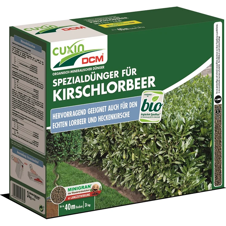 Cuxin DCM Spezialdünger Kirschlorbeer Dünger Heckenkirsche 3,0 kg