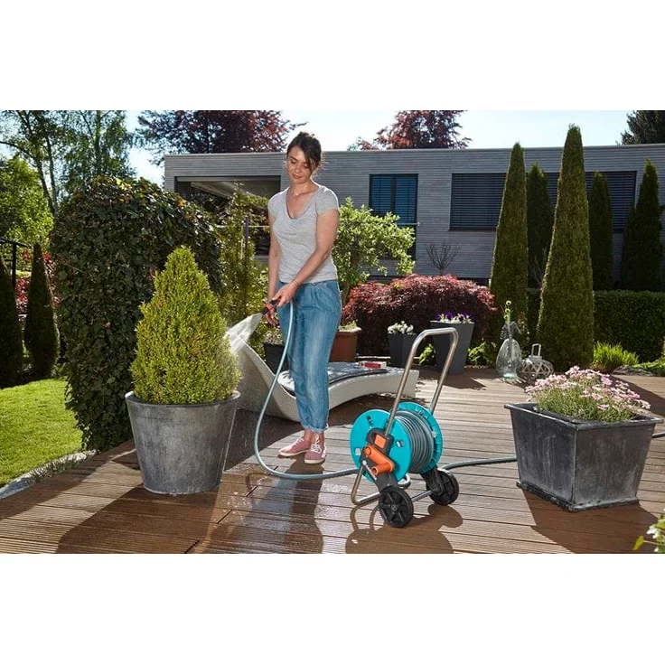 GARDENA Schlauchwagen CleverRoll S Set mit 20 m GARDENA Classic-Schlauch 13 mm (1/2''), Systemteilen und Spritze (18502-20) Nachtropfstopp Knickschutz Frostsicher – Bild 9