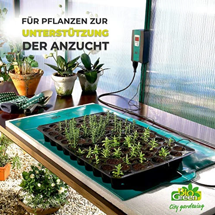 Bio Green Wärmeplatte Wärmematte für schnelles Wachstum in der Pflanzenanzucht spritzwassergeschützt 40x65 cm - 42 W - WP 040-065 – Bild 2