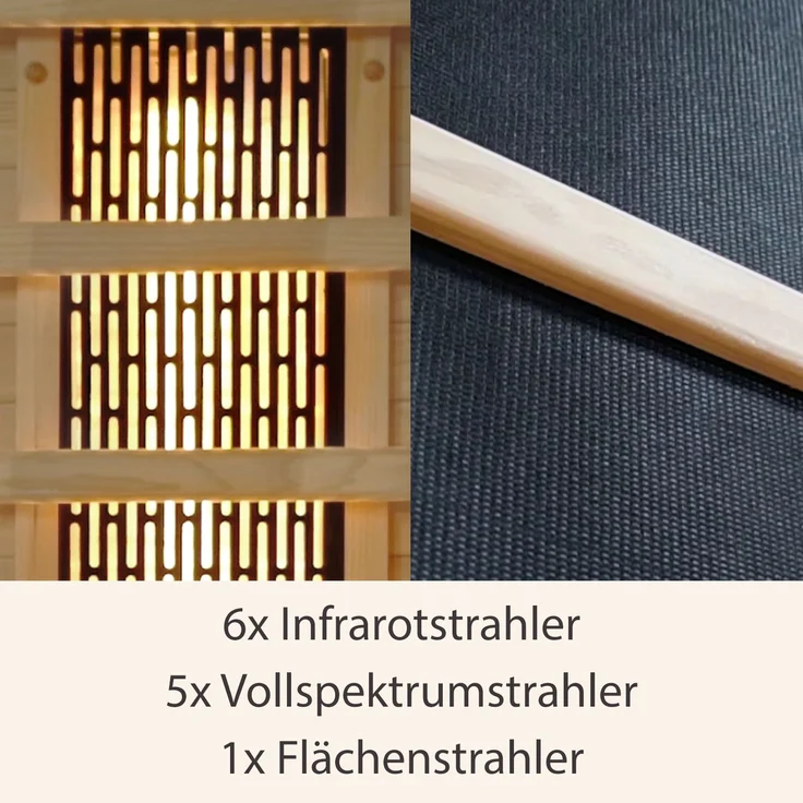 Artsauna - Infrarotkabine Nyborg S120V – Vollspektrum Infrarotsauna - 2 Personen – LED-Farblicht, digitaler Steuerung – Hemlock-Holz – Bild 6