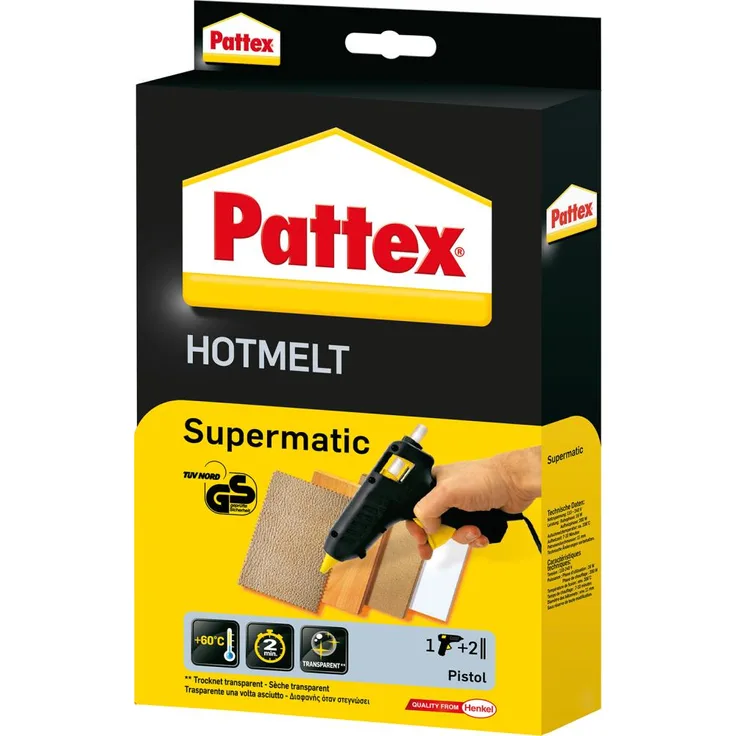 Pattex Heißklebepistole Supermatic mit Klebesticks 1 Set