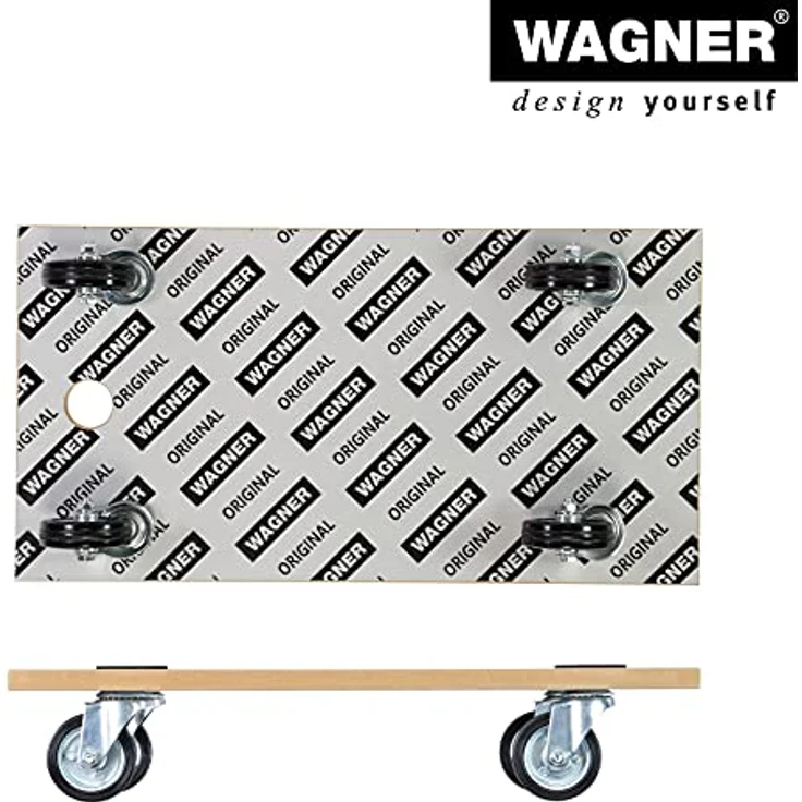 Transporthilfe MM 1316, 57,5 x 30 x 11 cm, Vollgummi Rollen Ø 75 mm, Rollenlager, Tragkraft 250 kg, MDF beschichtet – Bild 8