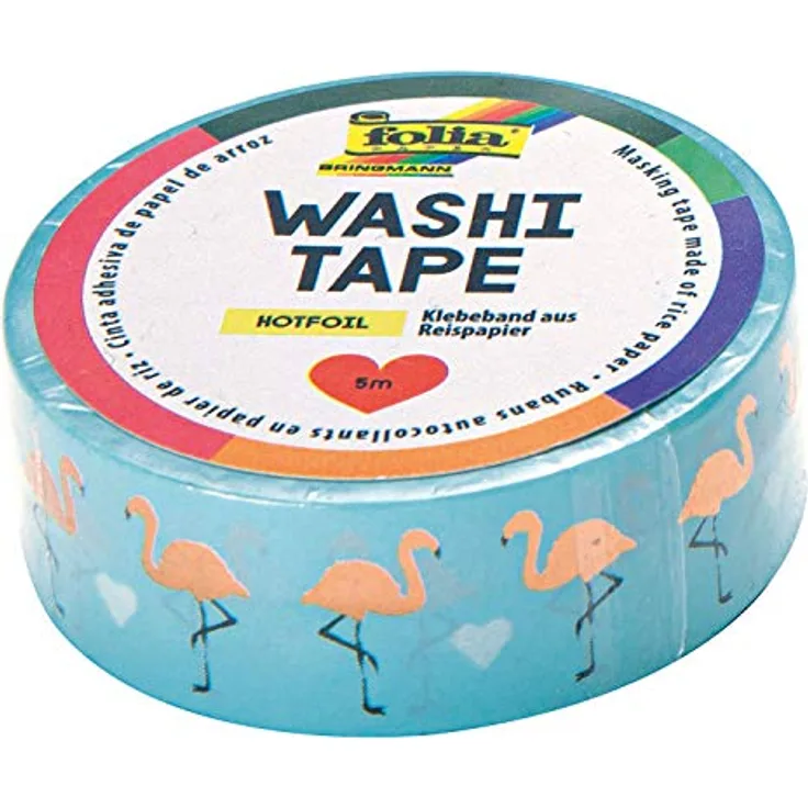 FOLIA 260039 Hotfoil 15mm 10m Klebefilm Washi-Tape sortiert