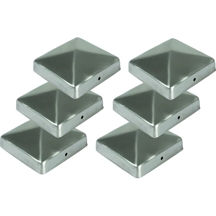 6x Edelstahl Pfostenkappe Pyramide 71x71mm Zaunkappe Zierkappe Pfahl Zaun Kappe