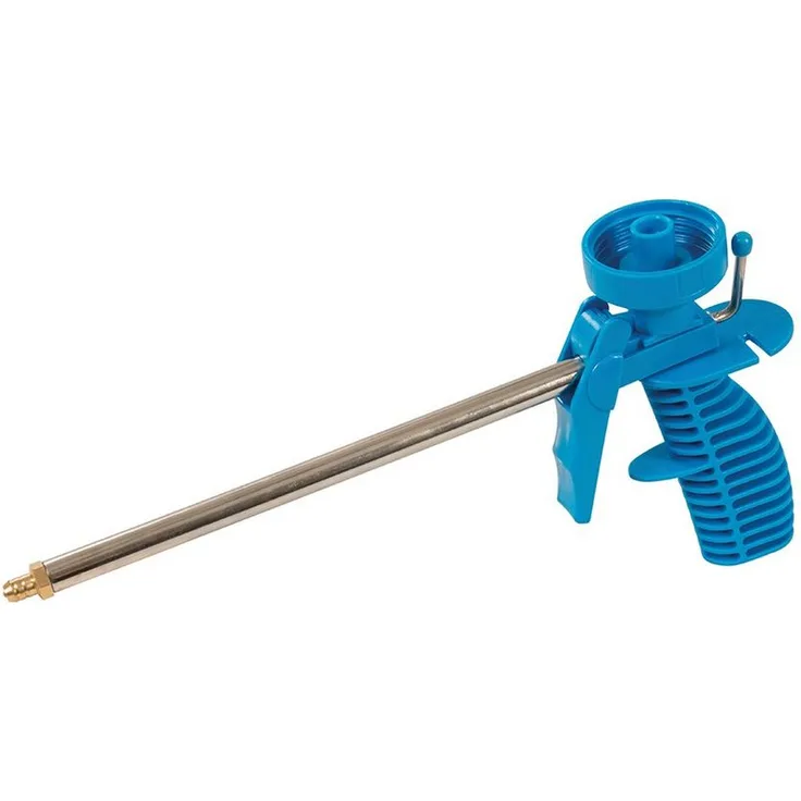 Silverline Kartuschenpistole PU-Montageschaumpistole 200 mm für 750 ml Kartuschen, Kunststoff mit Edelstahl-Schaumrohr und Messingdüse