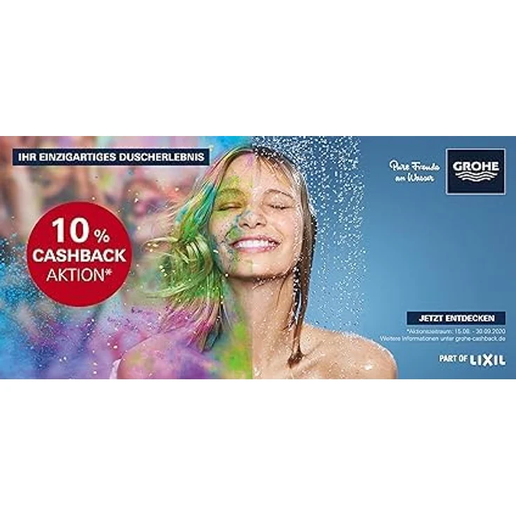 GROHE Rainshower SmartActive 150 Brausestangenset, Chrom, 3 Strahlarten, 900mm Brausestange, 1750mm Silverflex Schlauch, EasyReach Ablage – Bild 5