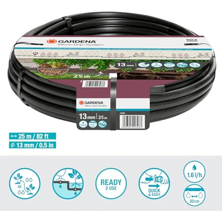Gardena Micro-Drip-System Rohr 1,6 l/h, 25m Bewässerungssystem – Bild 2