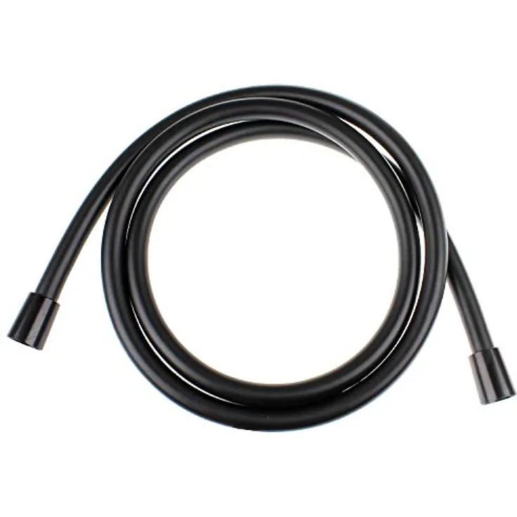 Sanixa JL1117LM Qualitäts Duschschlauch PVC schwarz 150 cm Brauseschlauch für Handbrause Duschbrause Standart Anschluss Gewinde für Badewanne (Schwarz)
