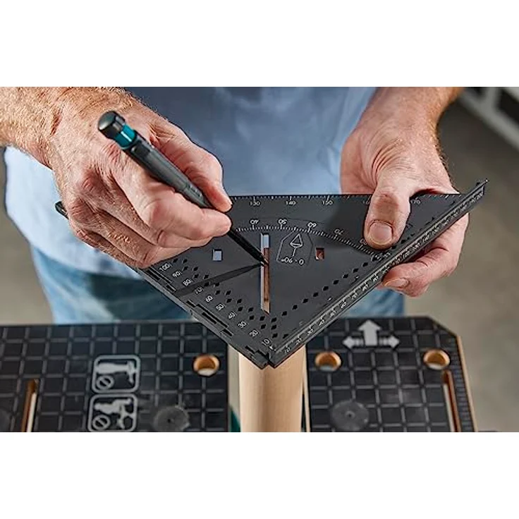 wolfcraft Mess- und Markierwinkel VARIO 3D PRO I 5219000 I Faltbares Messwerkzeug für Flächen und dreidimensionale Werkstücke, Kunststoff – Bild 5