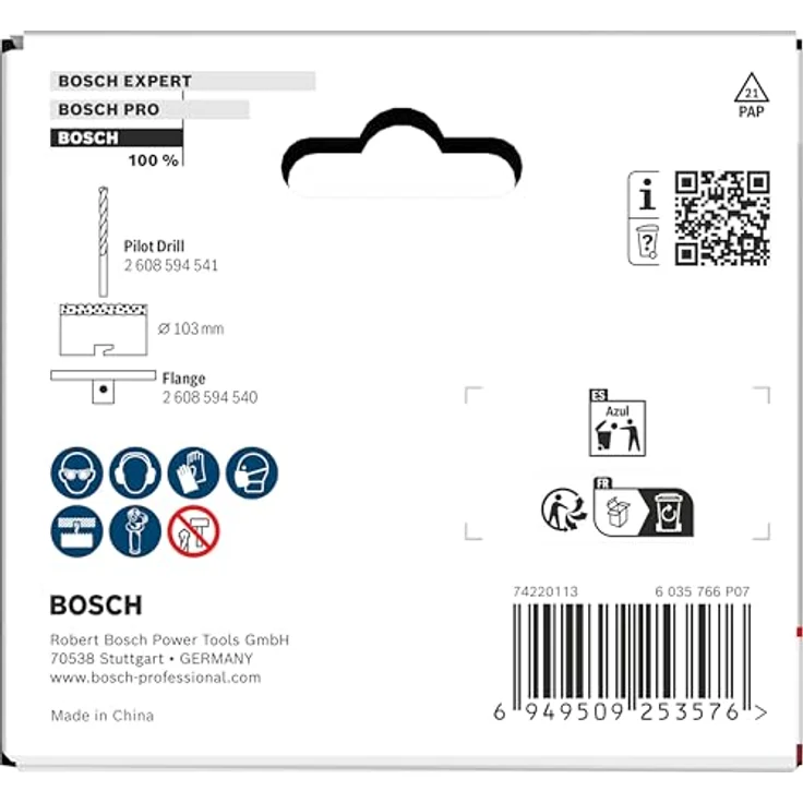 Bosch Lochsäge für Ziegelstein und weiche Fliesen, Ø 103 mm mit Adapter, langlebig und sechskantschaftkompatibel, Professional Zubehör Bohrmaschine – Bild 4