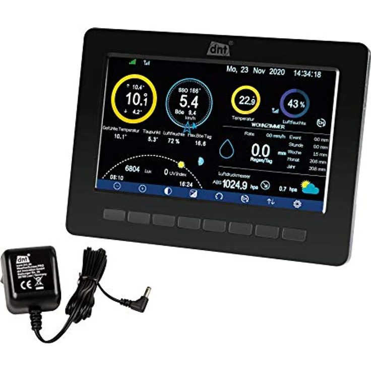 DNT Zusatz Display für WeatherScreen PRO, 7 Zoll TFT-Display mit 480 x 800 Pixel Auflösung, Schwarz – Bild 6