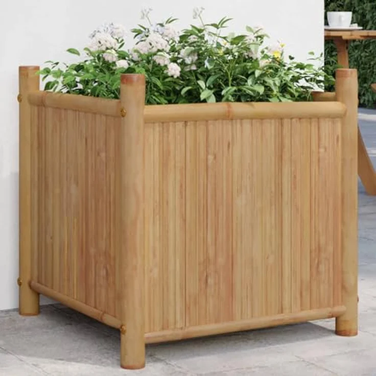 vidaXL Pflanzkübel, Hochbeet aus Bambus, erhöhtes Design, für Garten Balkon Terrasse – Bild 2