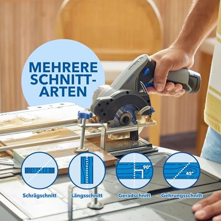 DREMEL Mobile Sägestation CS12V, Gehrungssäge mit 12V Akku, integrierter Laserführung und Sägetisch-Koffer – Bild 4