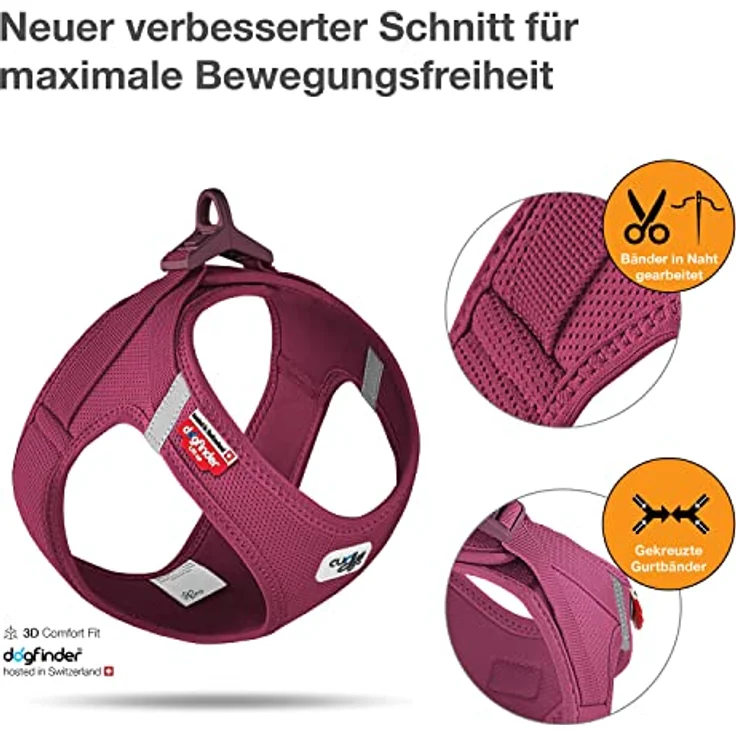 Curli Vest Harness Clasp Air-Mesh, PN2805, Rot (Ruby), M – Bild 2