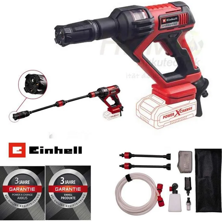 Einhell Akku-Druckreiniger Hypresso 18/24-1 Li-Solo, 240 l/h, flex. Wasserzufuhr, Eco-Modus