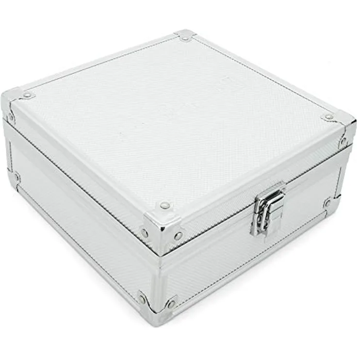Aluminium Koffer Silber Box mit Schaumstoffeinlage (LxBxH) 200 x 200 x 90 mm