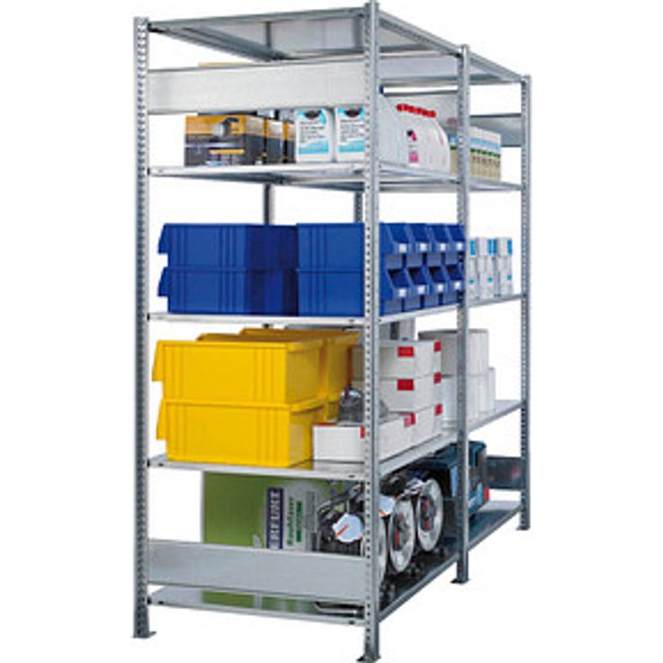 SCHULTE Anbau-Schwerlastregal MULTIplus 250 12957-LR, silber, 7 höhenverstellbare Fachböden mit 250 kg Tragkraft pro Boden, 300 cm hoch