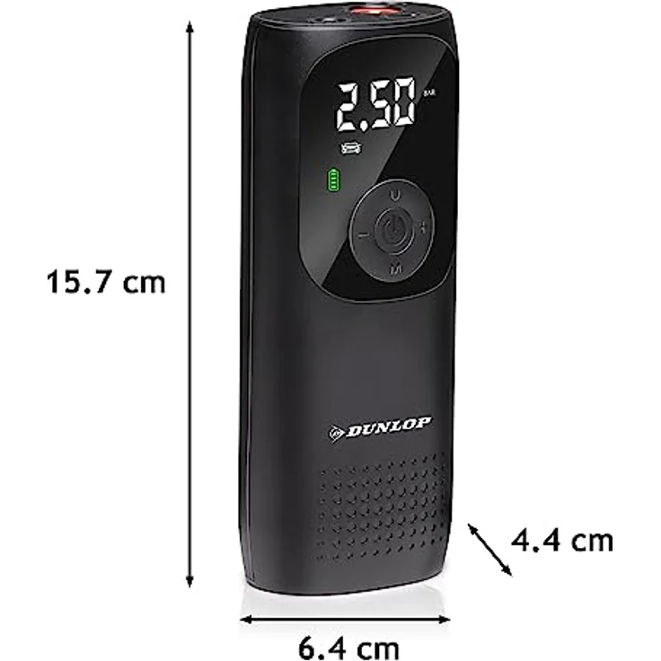 DUNLOP Elektrische Luftpumpe 150PSI - Akku Kompressor mit USB-C Anschluss - Schwarz – Bild 2