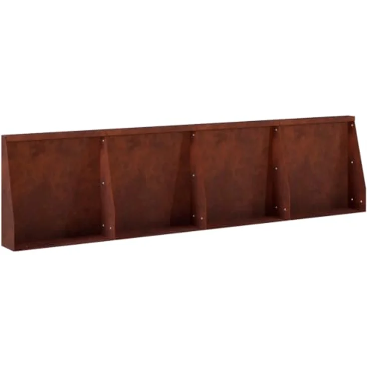 vidaXL Beetumrandung Stützmauer, 4 Stück, 40 x 12 x 30 cm, wetterfest aus Stahl in Rostoptik, modulares Design für flexible Erweiterungen – Bild 9