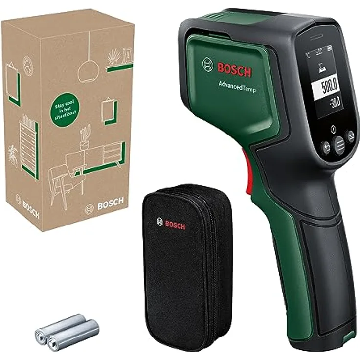 Bosch Home & Garden, Infrarotthermometer, Advanced Temp, präzise Infrarotpunktmessung, intuitive Bedienung, Oberflächentemperatur-Modus, Ampel-LED - Preisvergleich