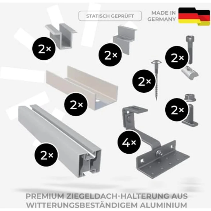 Kleines Kraftwerk Quattro XL 2000Wp Balkonkraftwerk mit Ziegeldach-Halterung, 800W Wechselrichter mit WiFi & Bluetooth, 4x500W bifaziale Solarmodule, 5 m Kabel – Bild 9