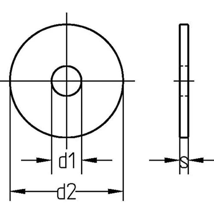 Dresselhaus Kotflügelscheibe, verzinkt, 8,4 x 40 x 1,25 mm Pack = 250 – Bild 3