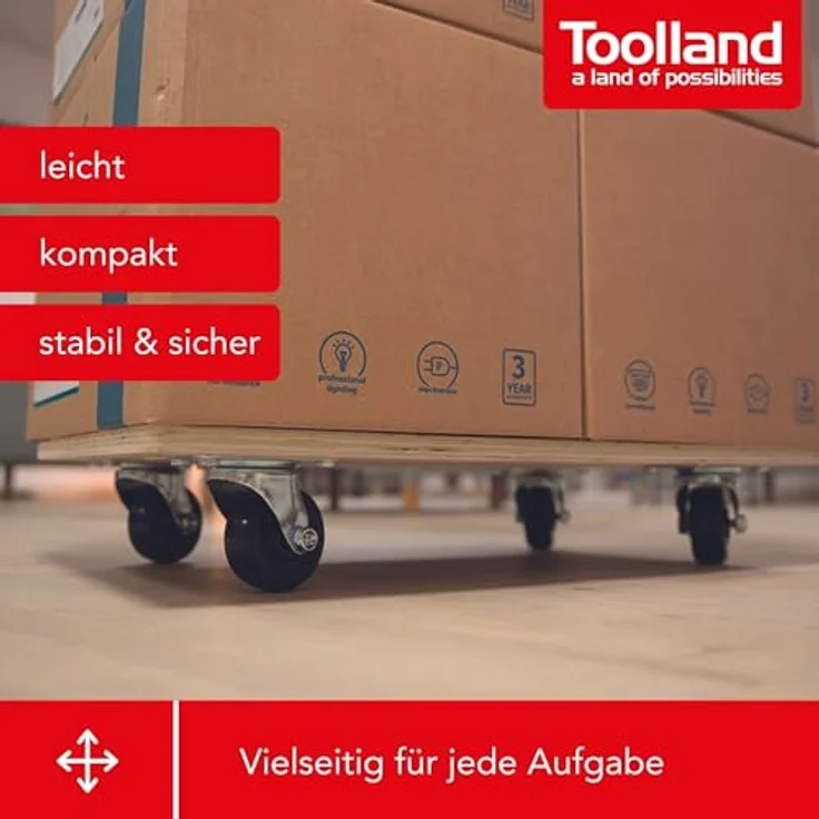 TOOLLAND - QT115 Transport-Roller, 400 kg Maximal Tragkraft, 65 cm Länge x 40 cm Breite 175683 – Bild 2