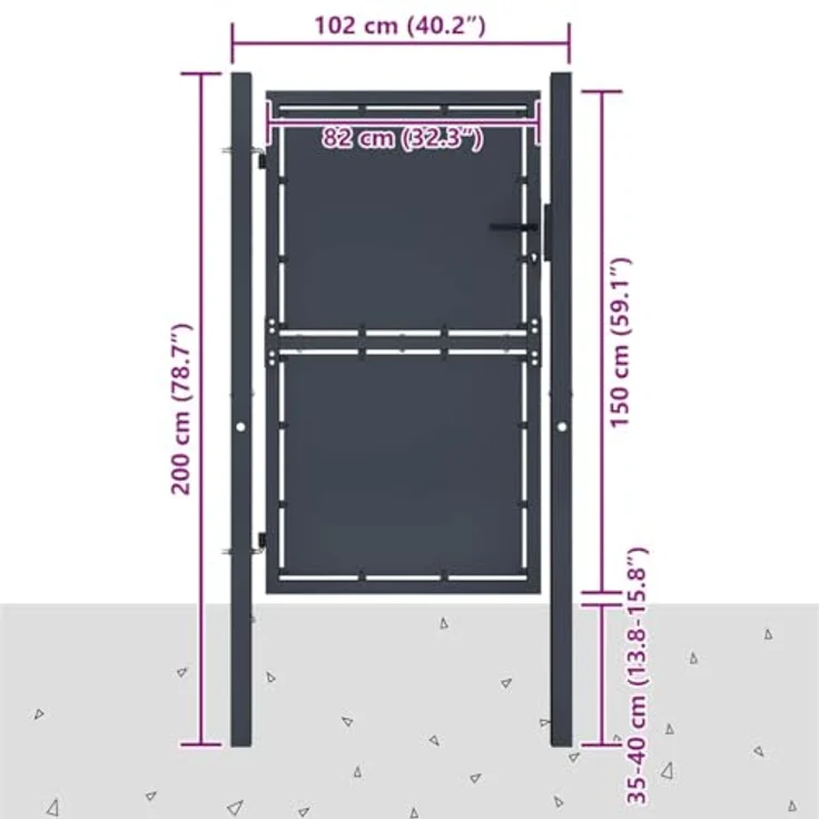 vidaXL Gartentor Stahl 100 x 150 cm anthrazit – Bild 3