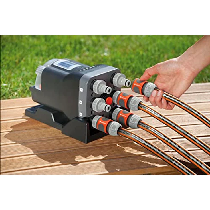 GARDENA Wasserverteiler automatic: 6-Wege-Verteiler, einfache Bedienung, platzsparend, flexibel einsetzbar, ideal auch für niedrigen Wasserdruck, Gewinde 3-4 Außengewinde (1197-20) Bewässerungszubehör – Bild 3