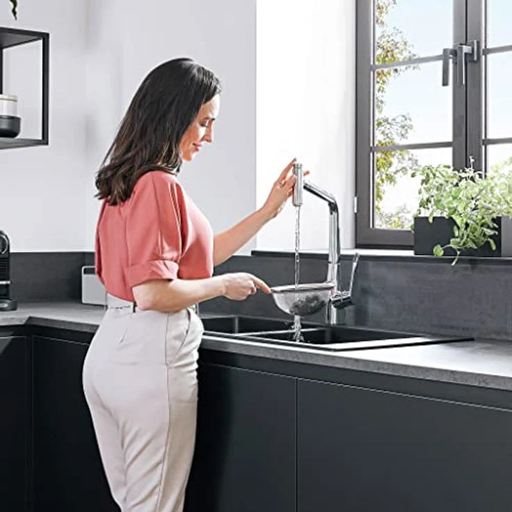 hansgrohe 320 Metris Select M71, Einhebel-Küchenmischer mit ausziehbarem Auslauf und SoftStart Technologie, Chrom – Bild 8